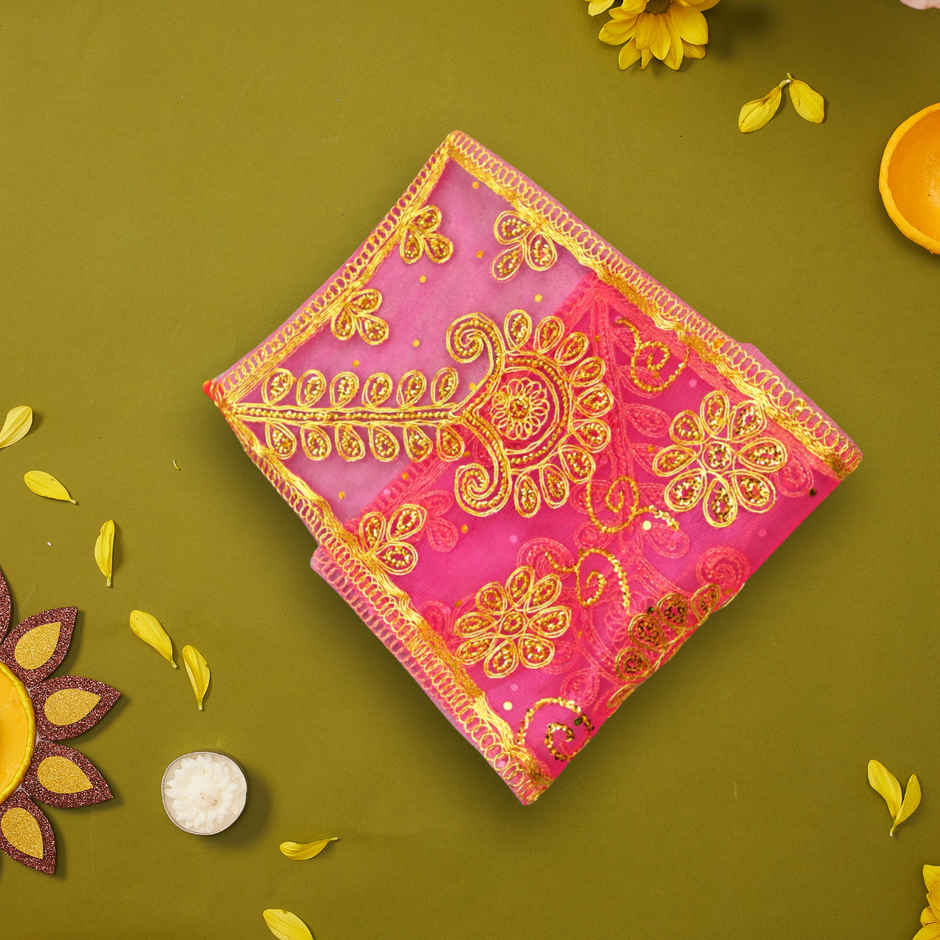 Divine Pink Mata Chunri | 17 x 7 Inch | ServDharm