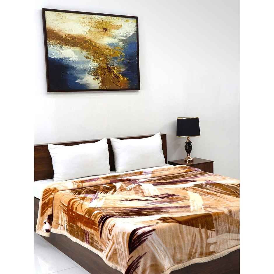 Signature 530 Gsm Polyester Brown Mind Winter Super Soft Double Bed Mink Blanket