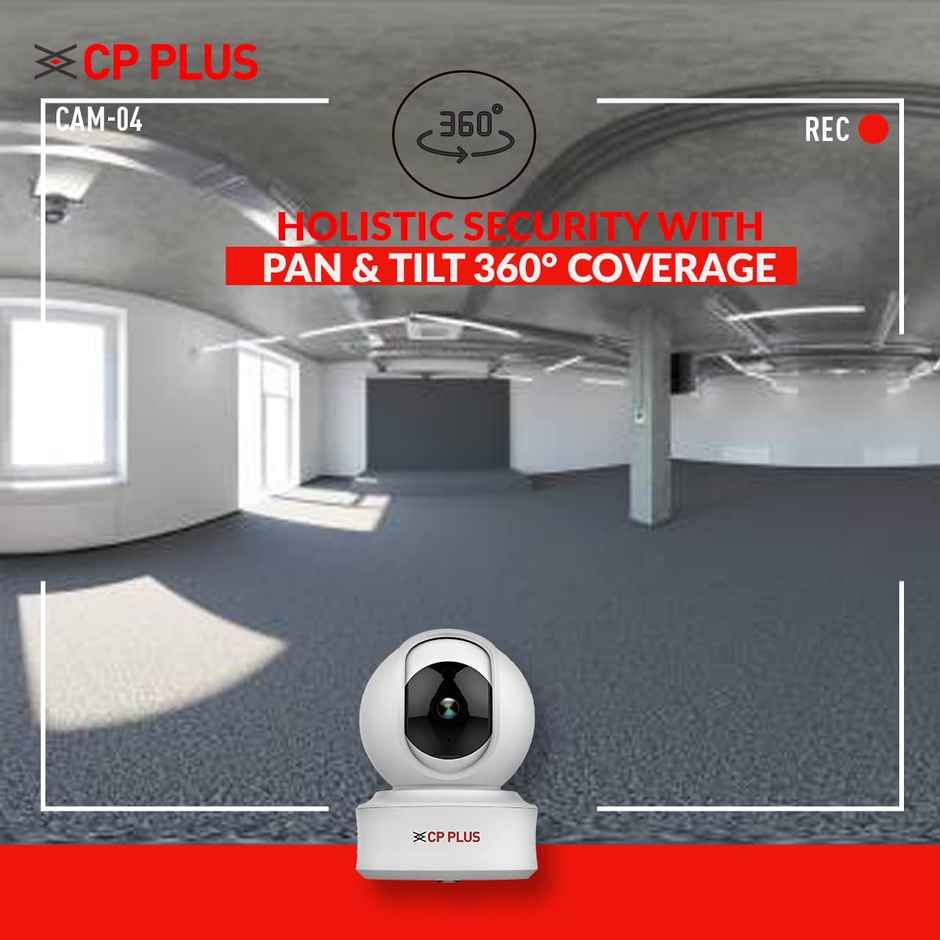 CP PLUS 2MP Full HD Smart Wi-Fi CCTV Home Security Camera | 360Degree  with Pan Tilt | View & Talk | Motion Alert | Night Vision | SD Card (Upto 128 GB), Alexa & Google Support | IR Distance 10mtr | CP-E25A