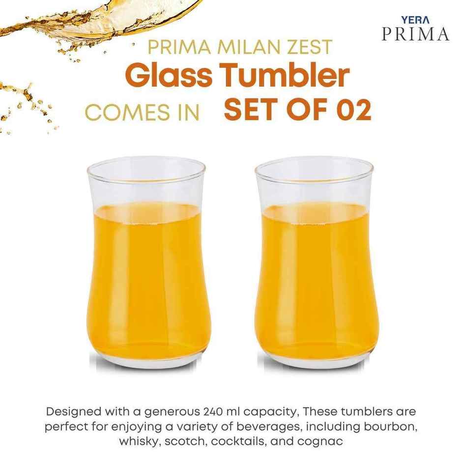 YERA GLASSWARE Prima Water Tumbler | Durable & Stylish