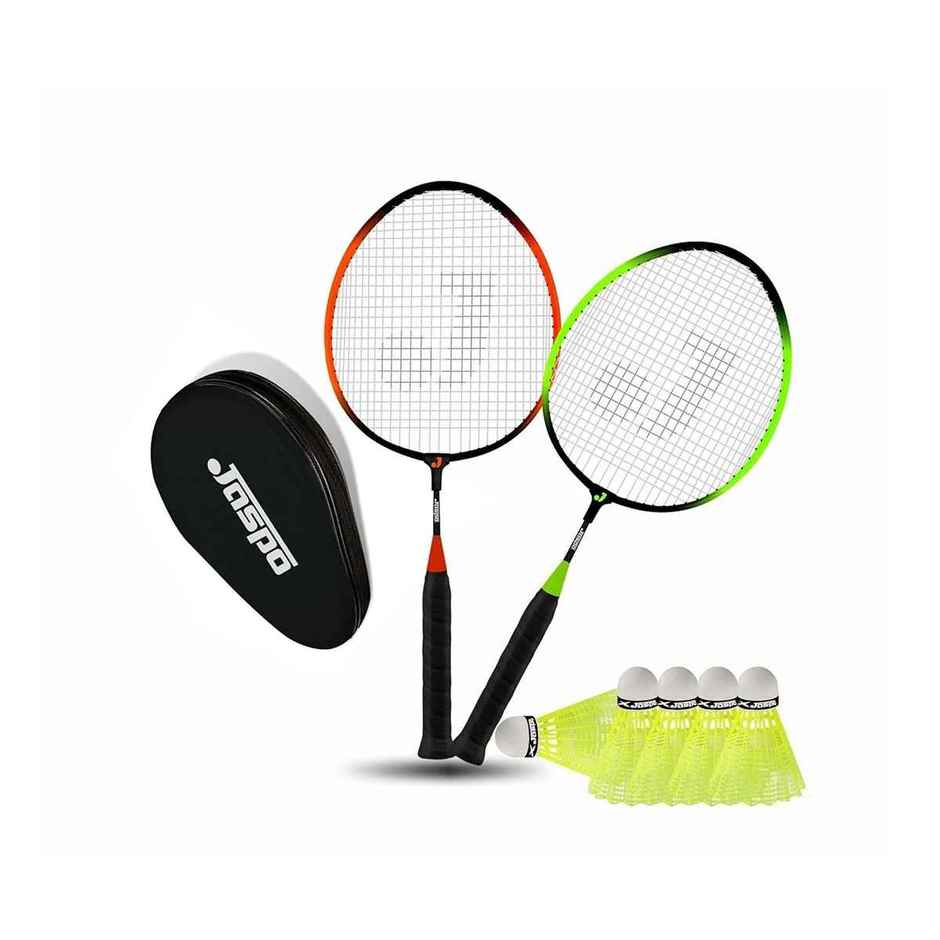 Jaspo Kidzy Steel Badminton Racquet 6 Set Multi With Nylon Shuttlecock