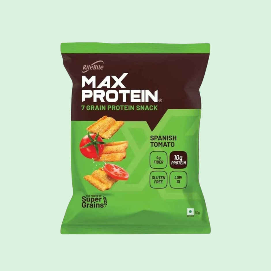 RiteBite Max Protein Spanish Tomato 10 G Multigrain Protein Chips, Healthy Snacks & Munchies