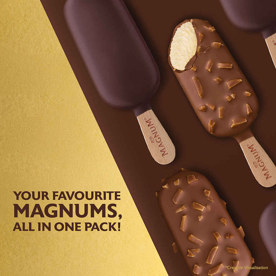 Kwality Wall's Magnum Mini Multipack Almond And Chocolate Truffle Ice Cream Stick