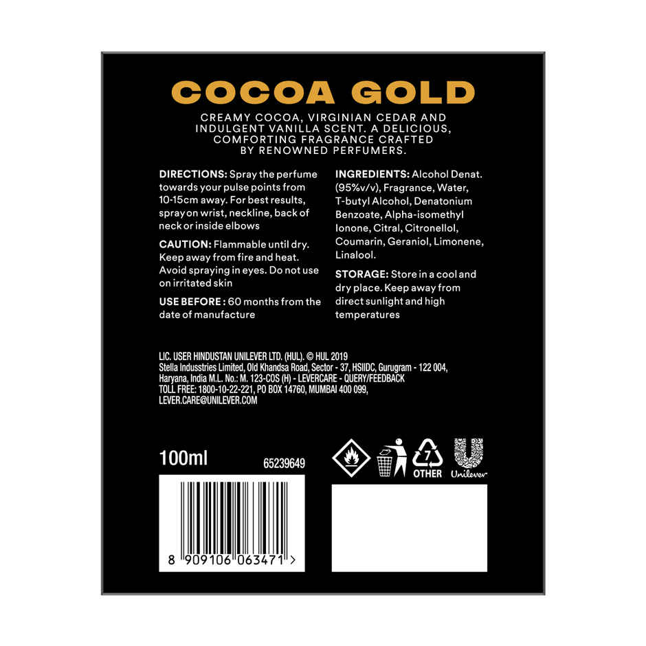 Axe Premium Luxury Perfumes | Cocoa Gold 12 hours long lasting Fragrance