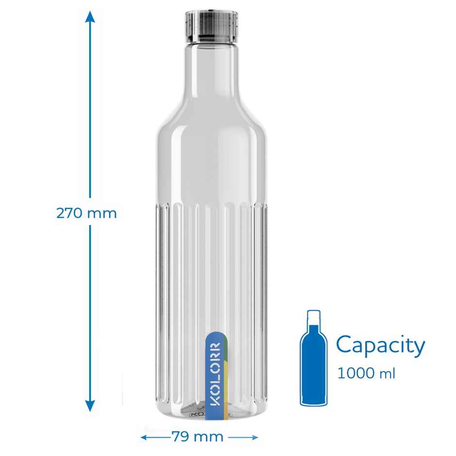 Kolorr Linea Bottle 1L | Clear | Transparent bottle suitable for outdoor adventures