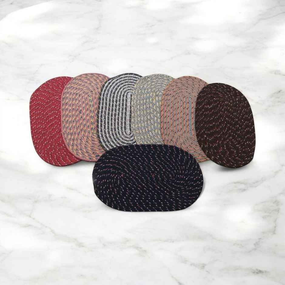 Elegant Weavers Oval Floor Mat (Colour May Vary)