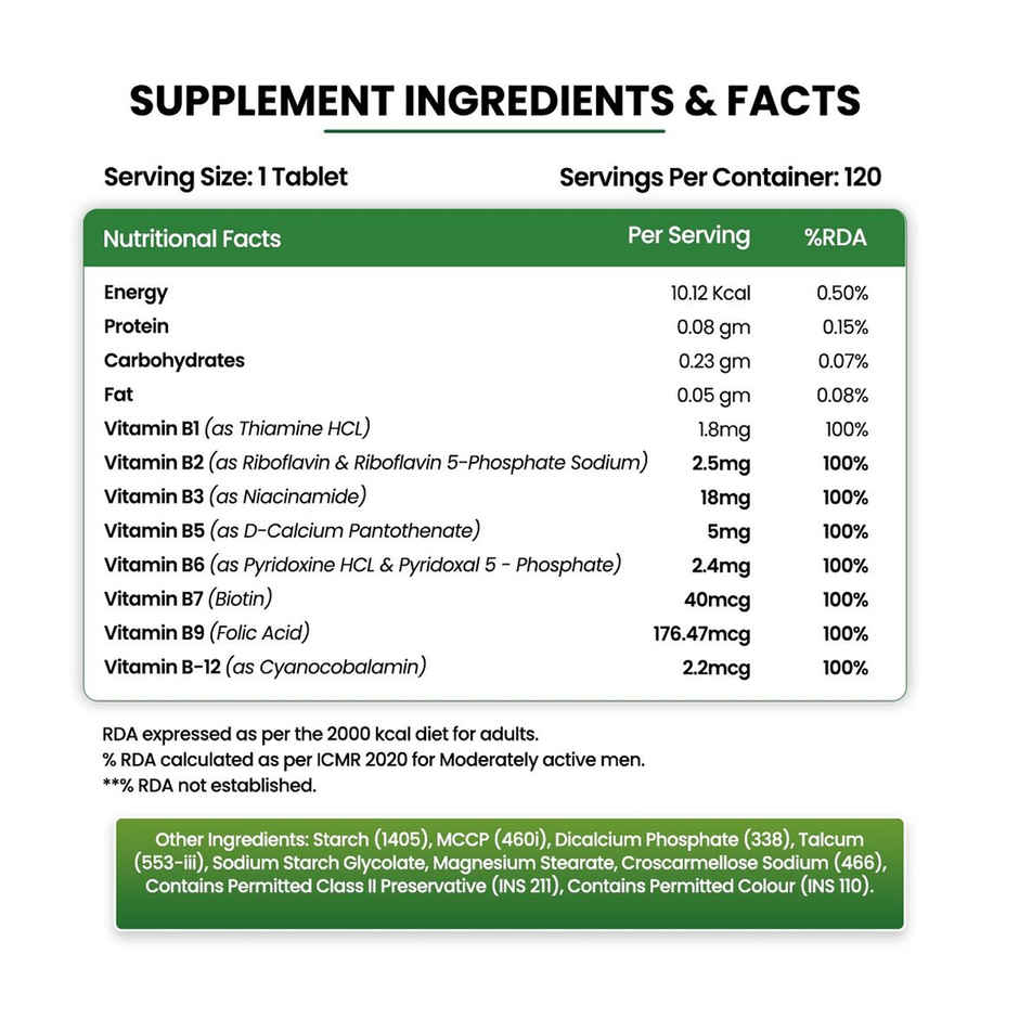 Vlado's Himalayan Organics Vitamin B 120 VEG Tablets