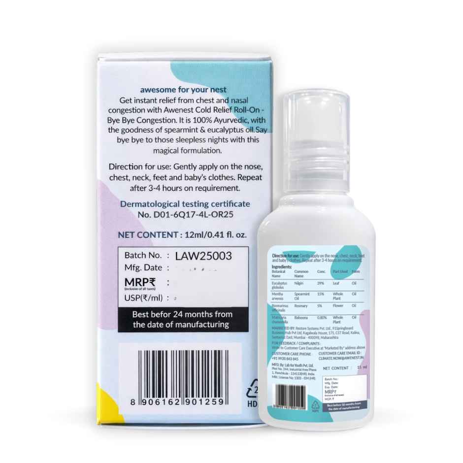 Awenest Bye Bye Congestion Cold Relief Roll-On