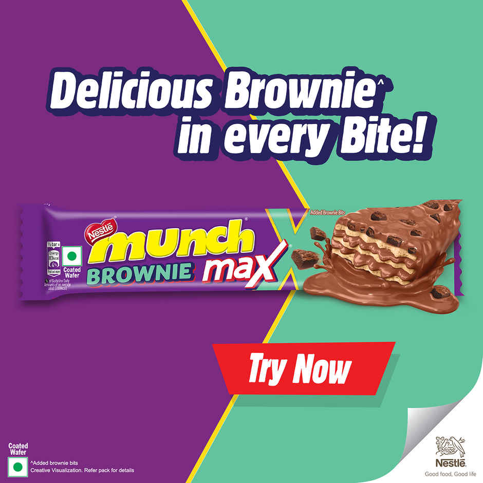 Nestle Munch Max Brownie Crunchy Wafer With Cocoa Brownie Chocolate Bits