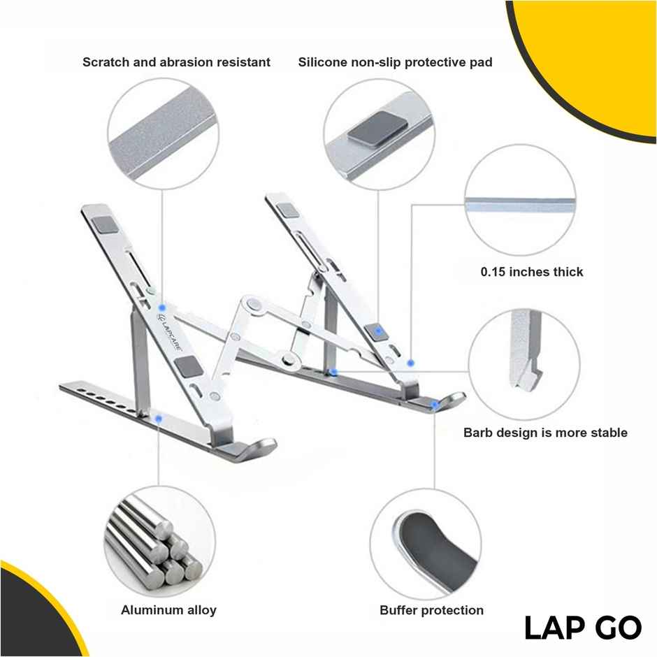 Lapcare Laptop Stand, 7 Angles Adjustable, Aluminum Body ,Foldable & Portable Design
