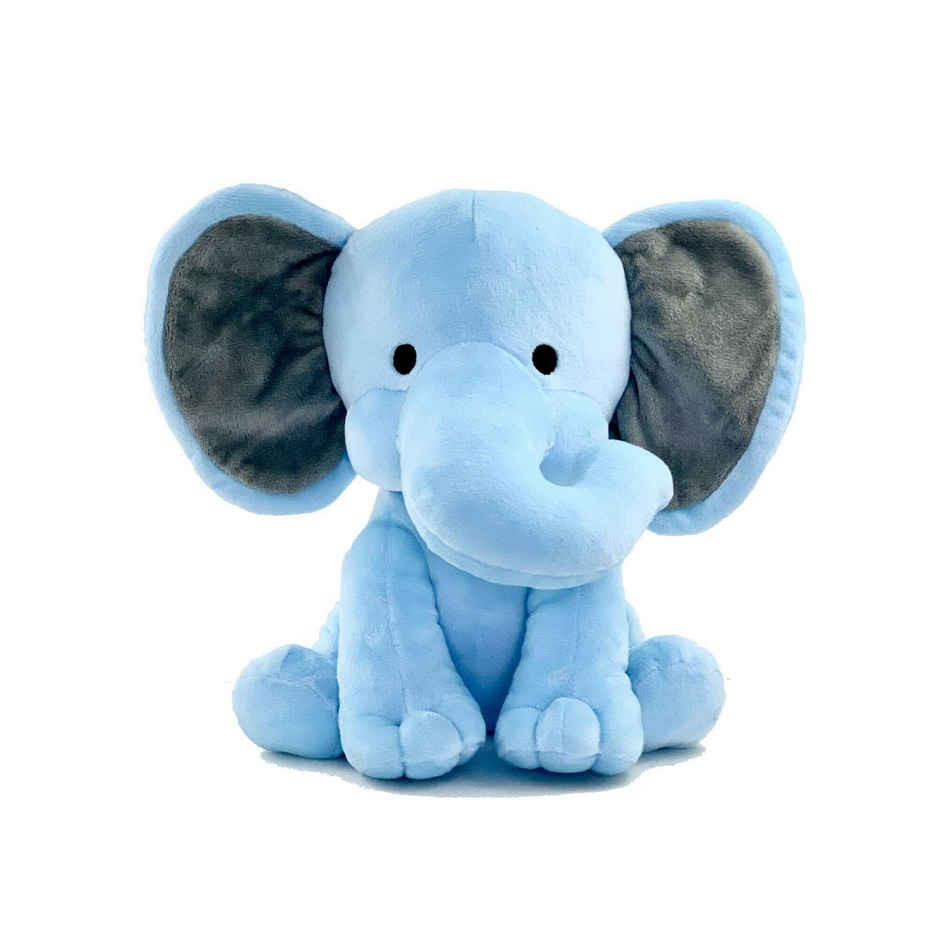 Babique Elephant Sitting Plush Soft Toy Cute Kids Animal Home Decor Boys/Girls (Blue, 30 cm)