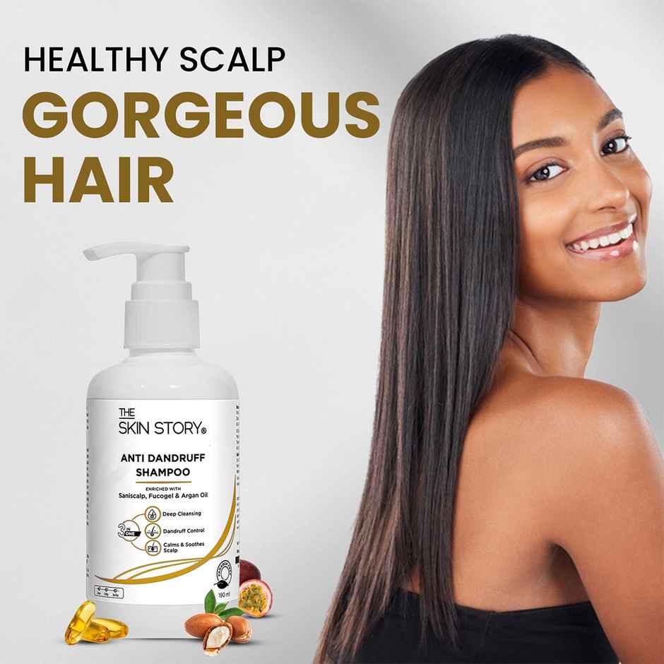 The Skin Story Anti-Dandruff Shampoo For Itchy Oily Scalp Cleanses Moisturizes Hair With Saniscalp