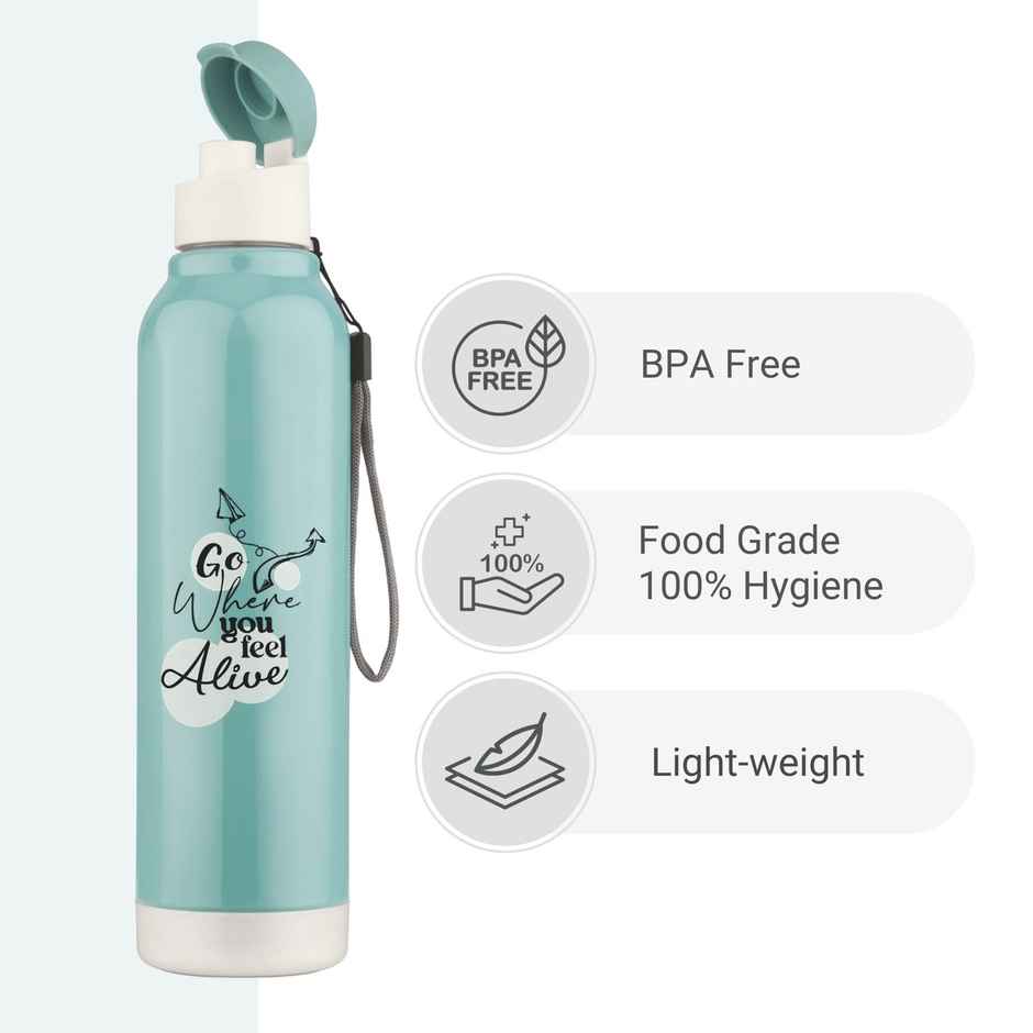 Flair Oxy 900 PP Inner Insulated Water Bottle | Blue | 700 ml