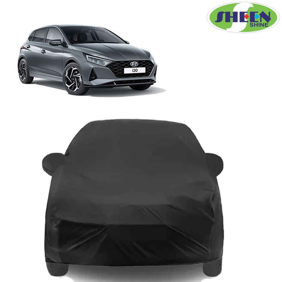 Sheen SCCBLACKHB03 Car Cover For Hyundai i20 (With Mirror Pockets) (Black)