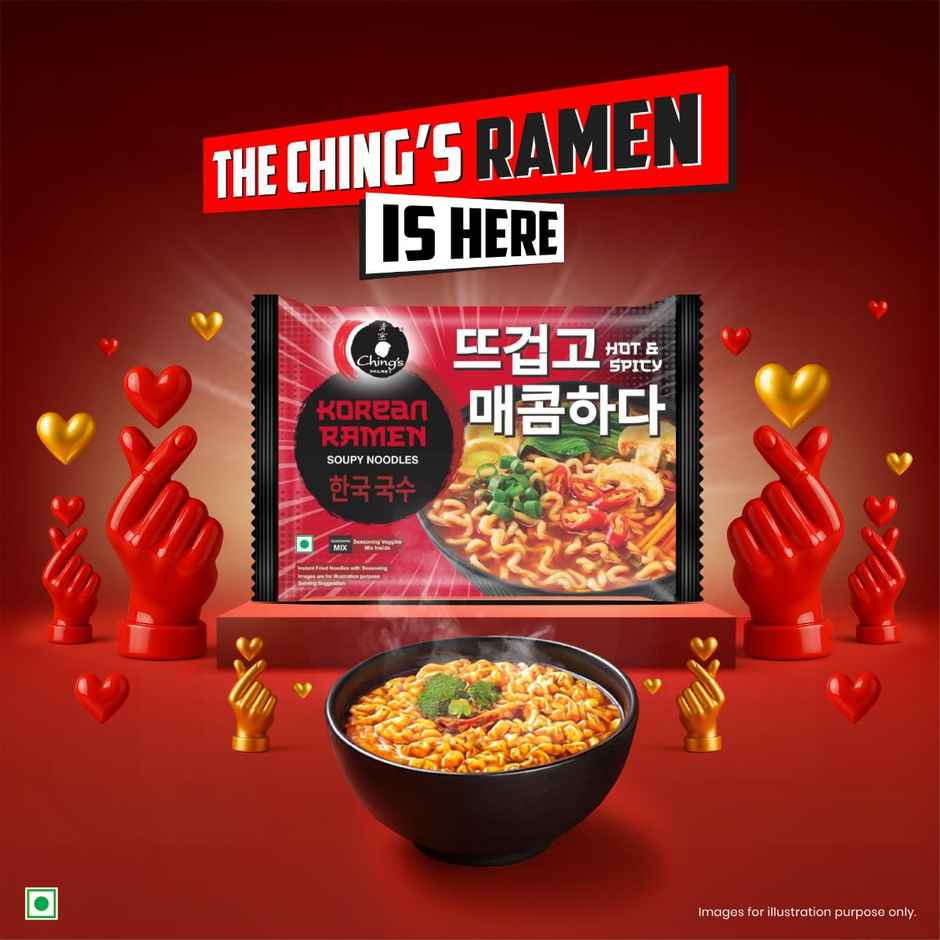 Ching's Korean Ramen Spicy Veg Flavoured Instant Noodles