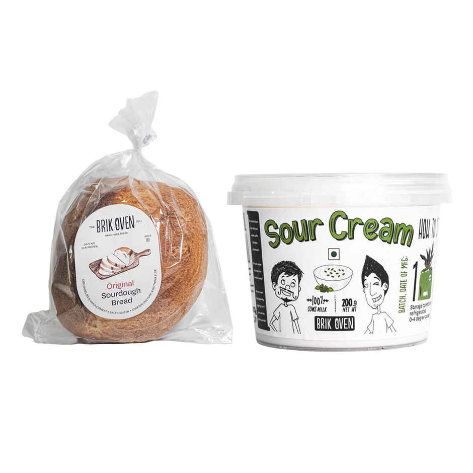 Brik Oven Artisinal Sourdough Bread (400g) & Brik Oven Sour Cream (200g) Combo