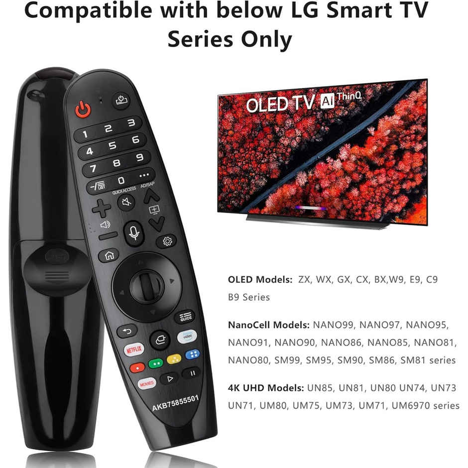 Ailkin Voice Magic Remote AKB75855501 for LG Smart TV| Replacement for AN-MR20GA| MR19BA