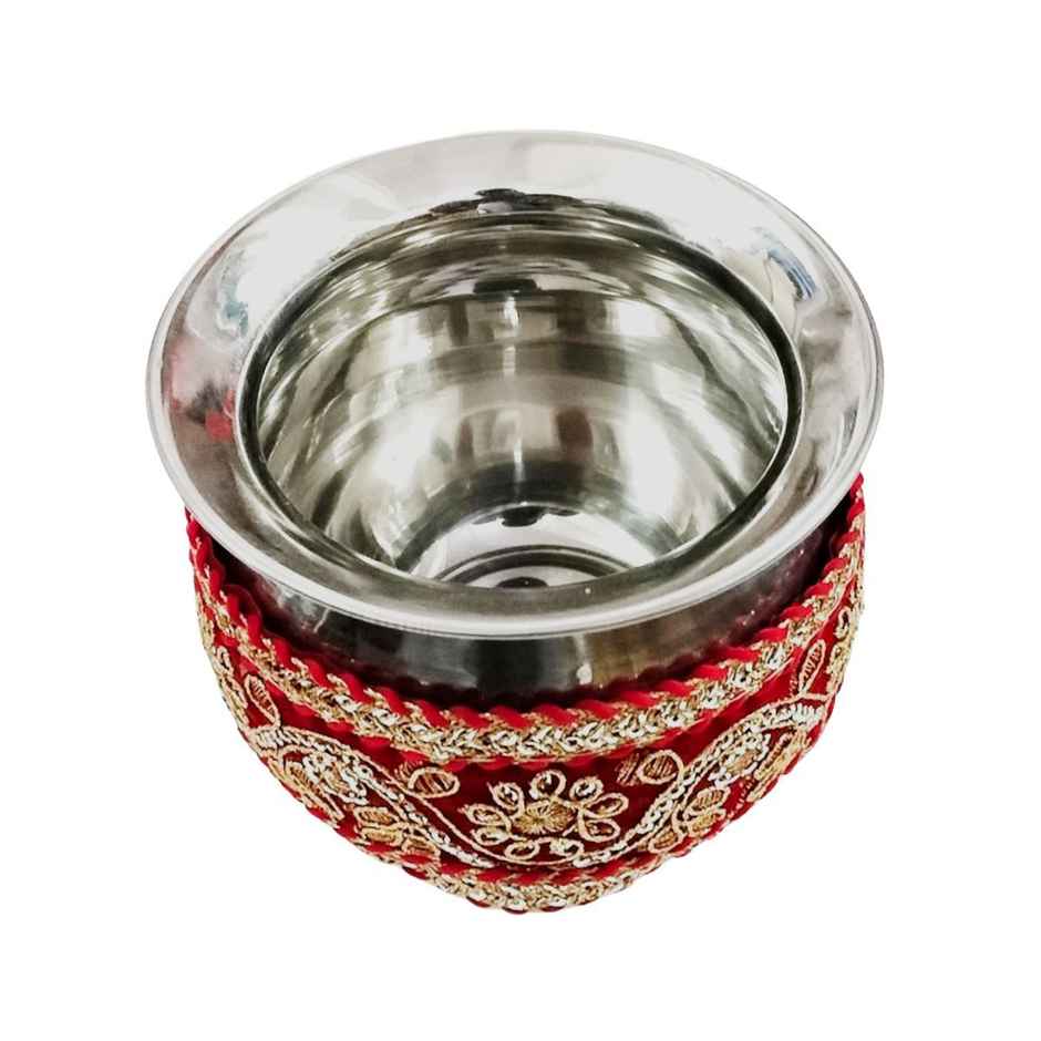 Karwa Chauth Pooja Thali Set | 12 inch | Red | Gullak