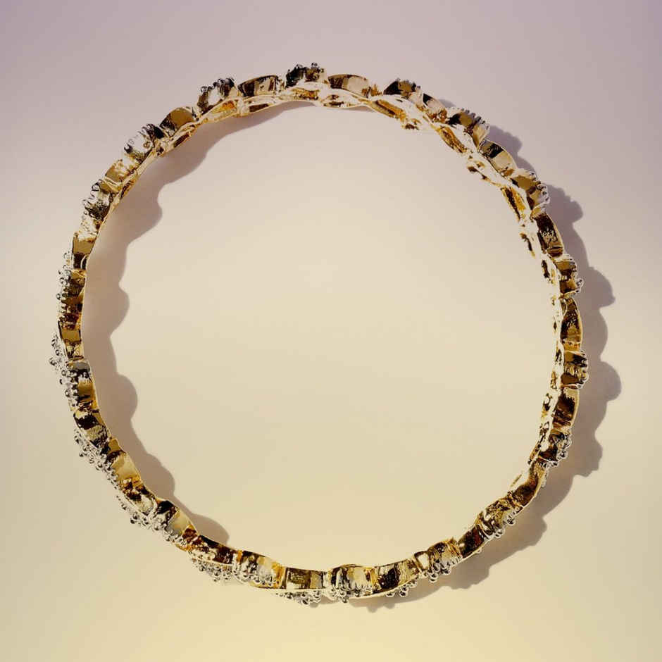 YouBella Traditional Gold Plated and American Diamond Bangle Set for Women (YBBN - 9006C - 2.4)