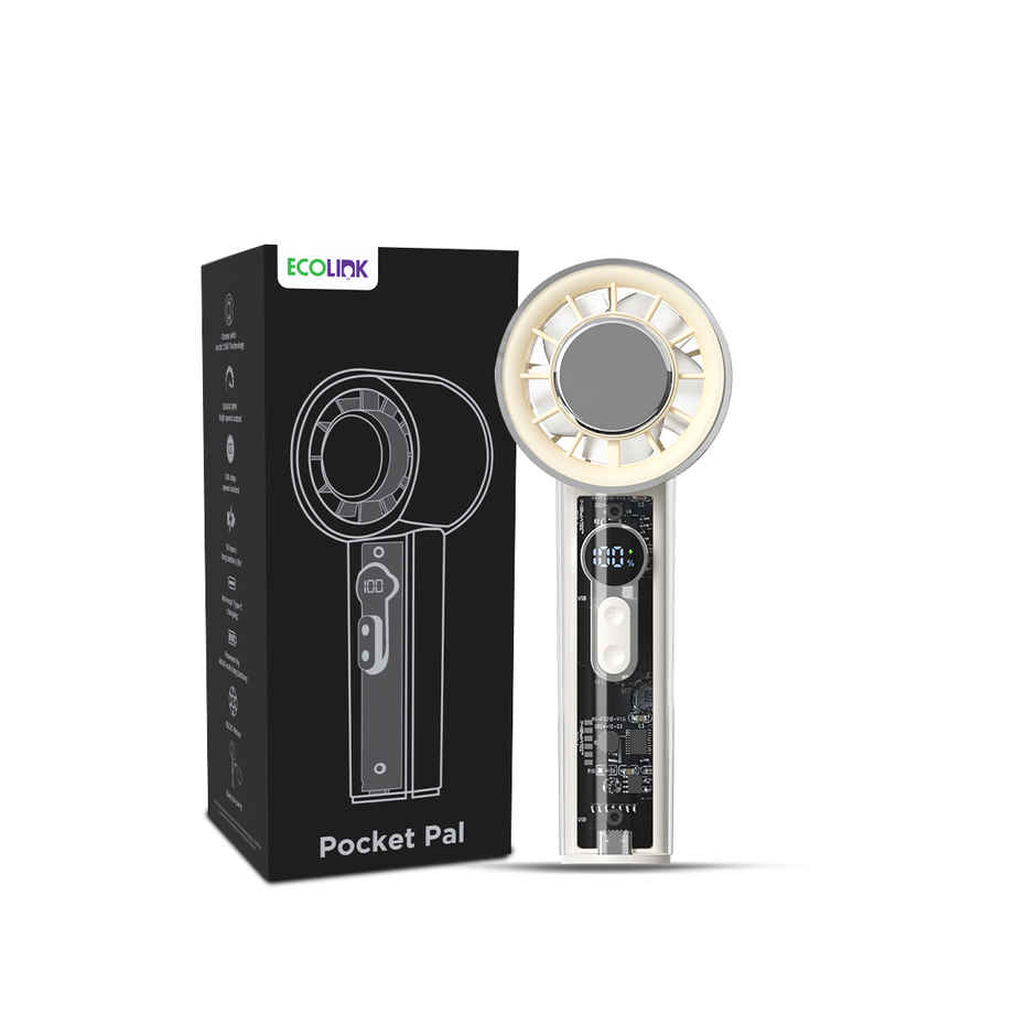 EcoLink Pocket Pal Handheld Fan (Beige) | USB Rechargeable