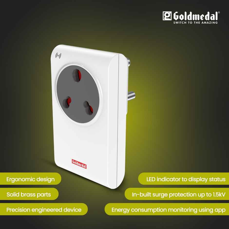 Goldmedal 16A Wi-Fi Smart Plug with Energy Monitoring | Suitable for Large Appliances