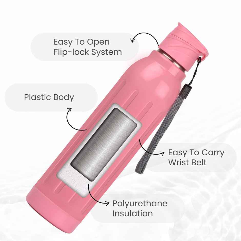 Flair Arrow Stainless Steel Inner Insulated Water Bottle 900Ml Pink