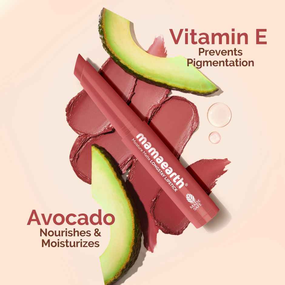 Mamaearth Moisture Matte Longstay Mini Lipstick with Avocado Oil & Vitamin E - 01 Carnation Nude