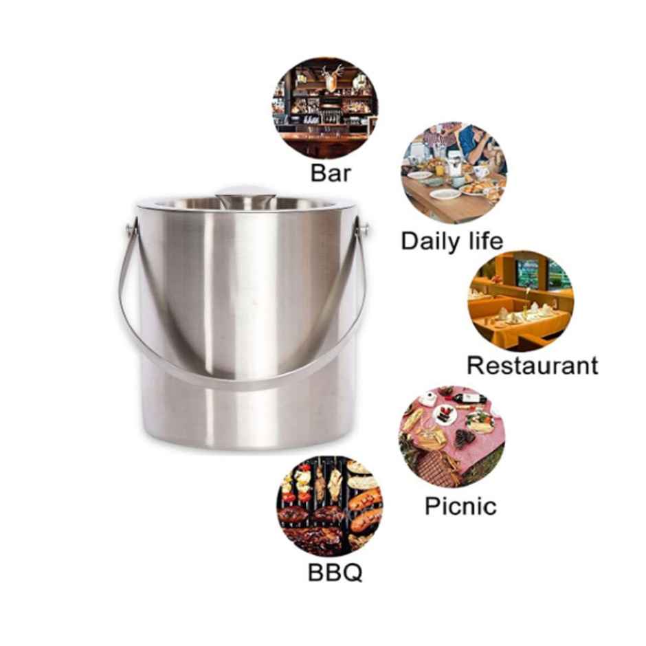 Soham Housewares Stainless Steel Ice Bucket 1.5 L