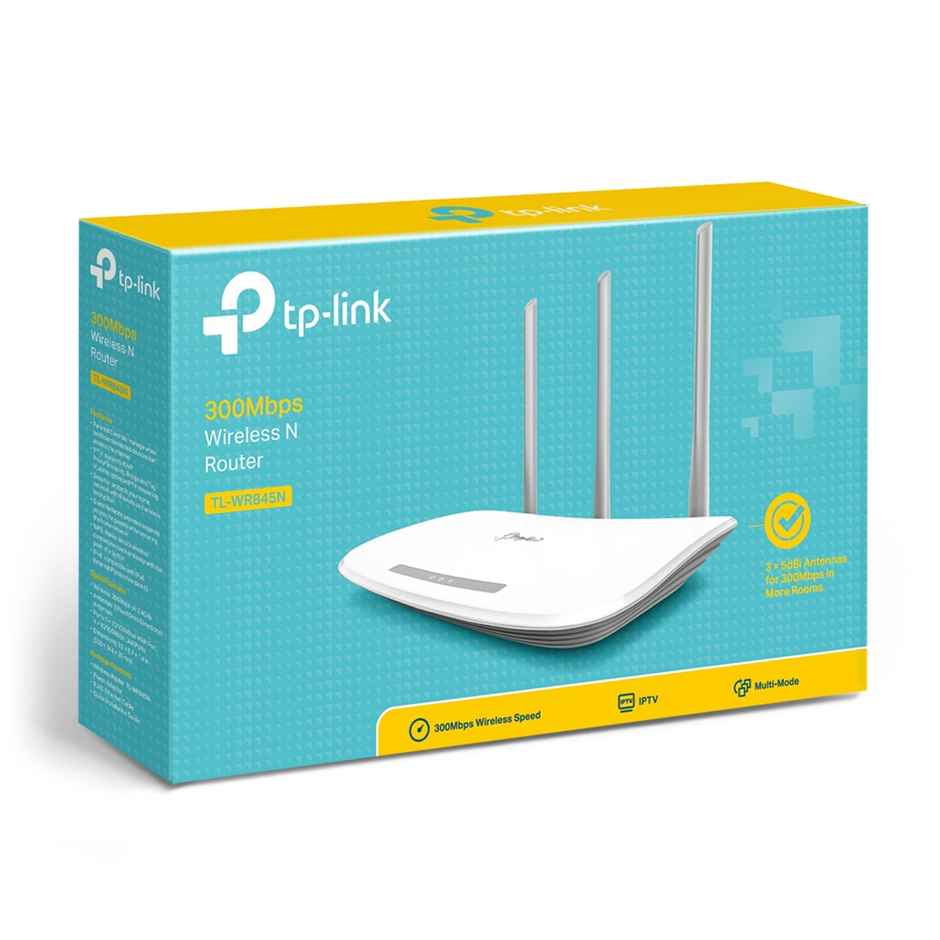 TP-Link TL-WR845N 300Mbps Wireless N Router Three 5dBi high gain Antennas, Single Band - White