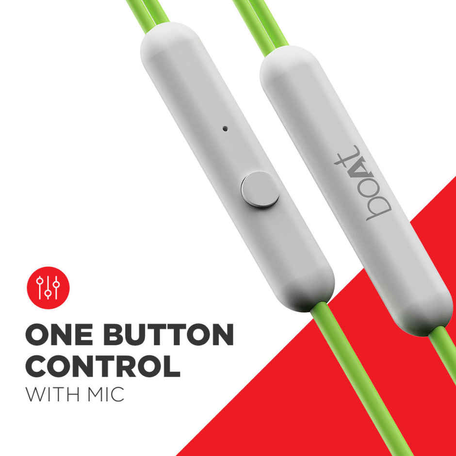 boAt Bassheads 104 Wired Earphones with 10 mm Drivers, Super Extra Bass & Mic (White)