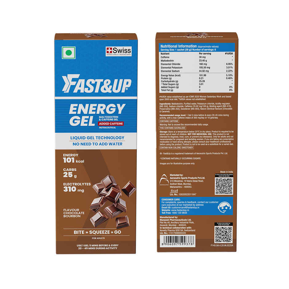Fast&Up Energy Gel Caffeinated Chocolate Bourbon