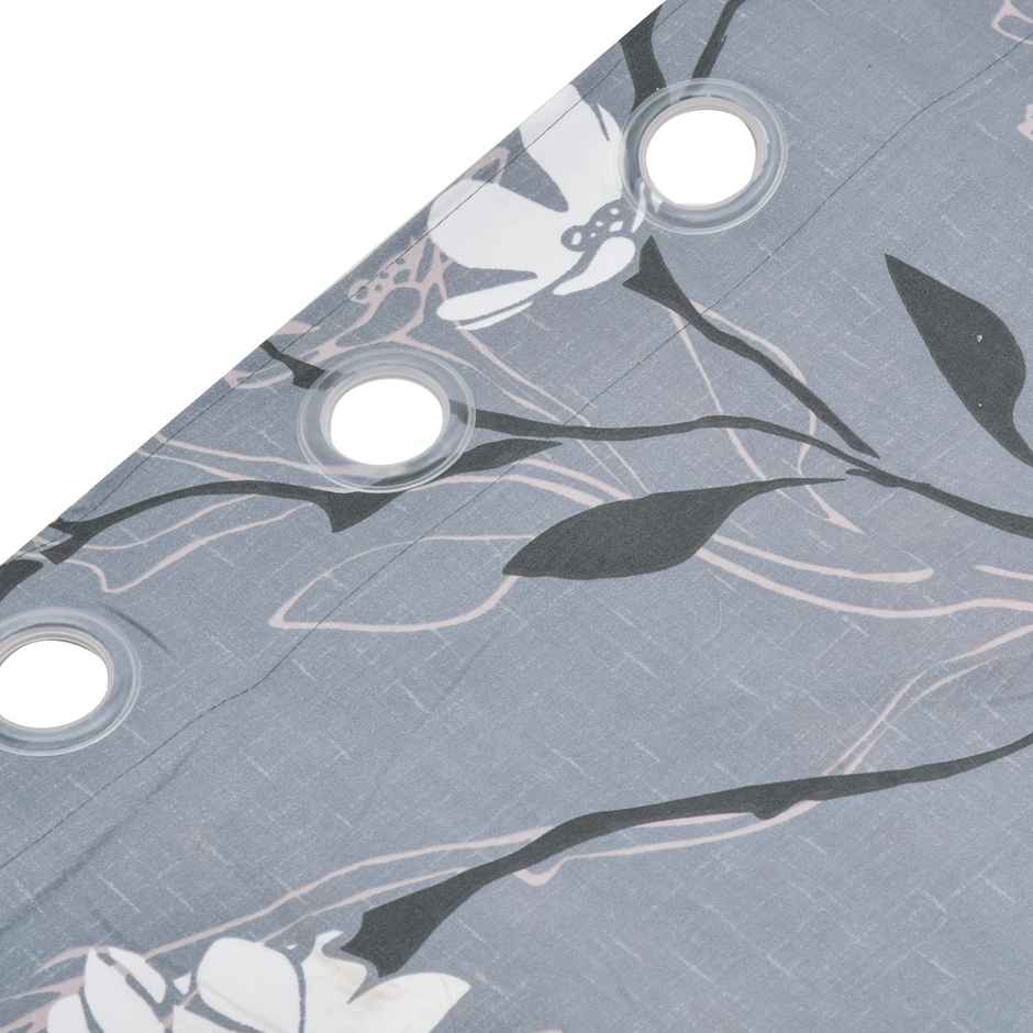 BAY6 Microfiber Cotton Door Curtains - Set of 2 - (7x4 ft) - Grey