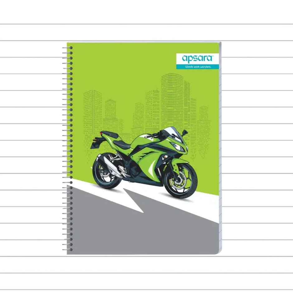 Apsara Spiral Bound 5 Subject Single Line Notebook 60gsm | 24 x 18 cm | 252 Pages | Covers May Varry