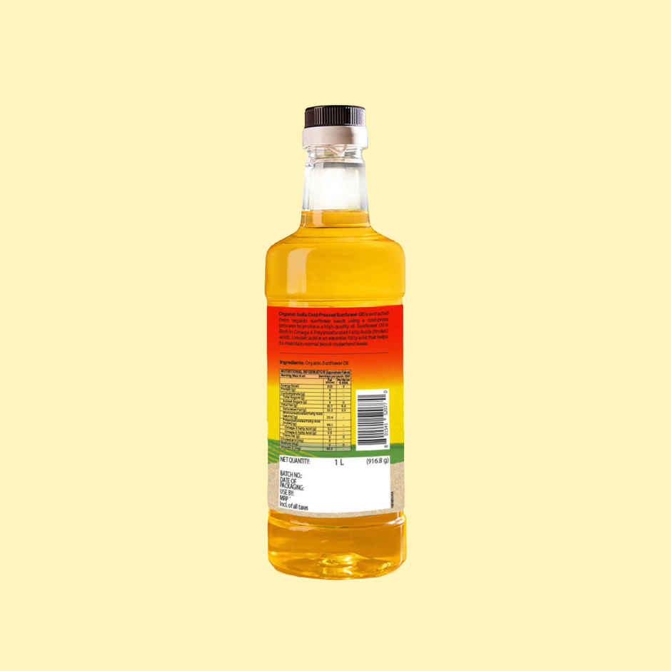 A Tata Product - Organic India Sunflower Cold Pressed Oil | Lab Tested On 250+ Parameters
