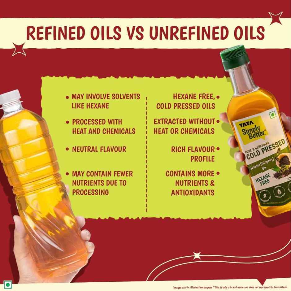 Tata Simply Better Sesame-Gingelly (Til) Cold Pressed Oil | Pure & Unrefined Oil