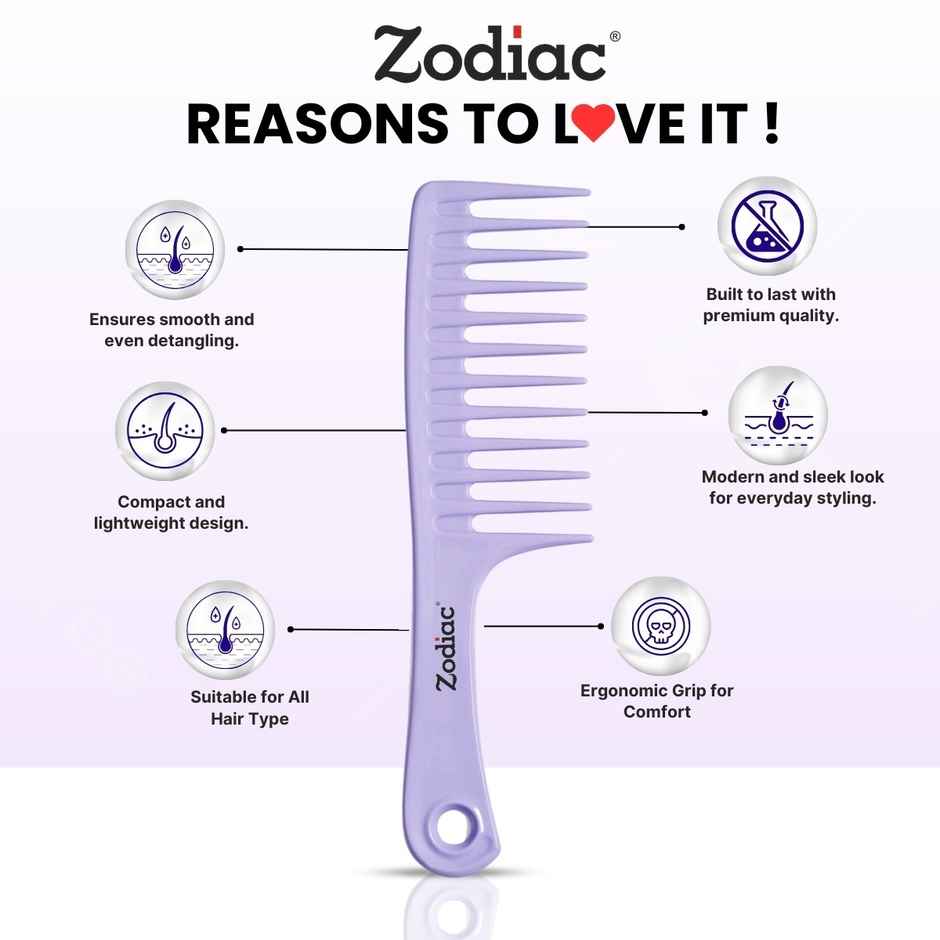 Zodiac Viva Detangling Comb | Purple
