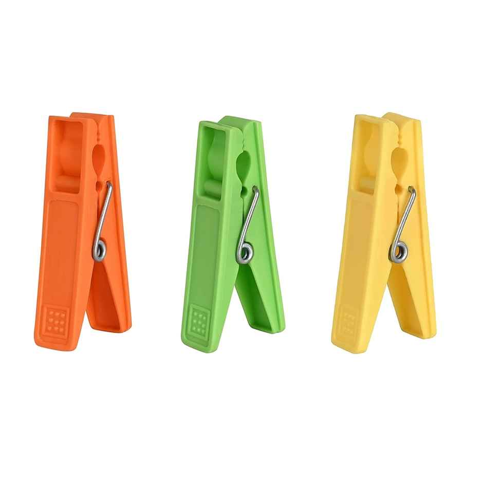 Sinco Elita Cloth Clips / Cloth Pegs - Pack of 1 (12 Pieces) - Yellow Combo