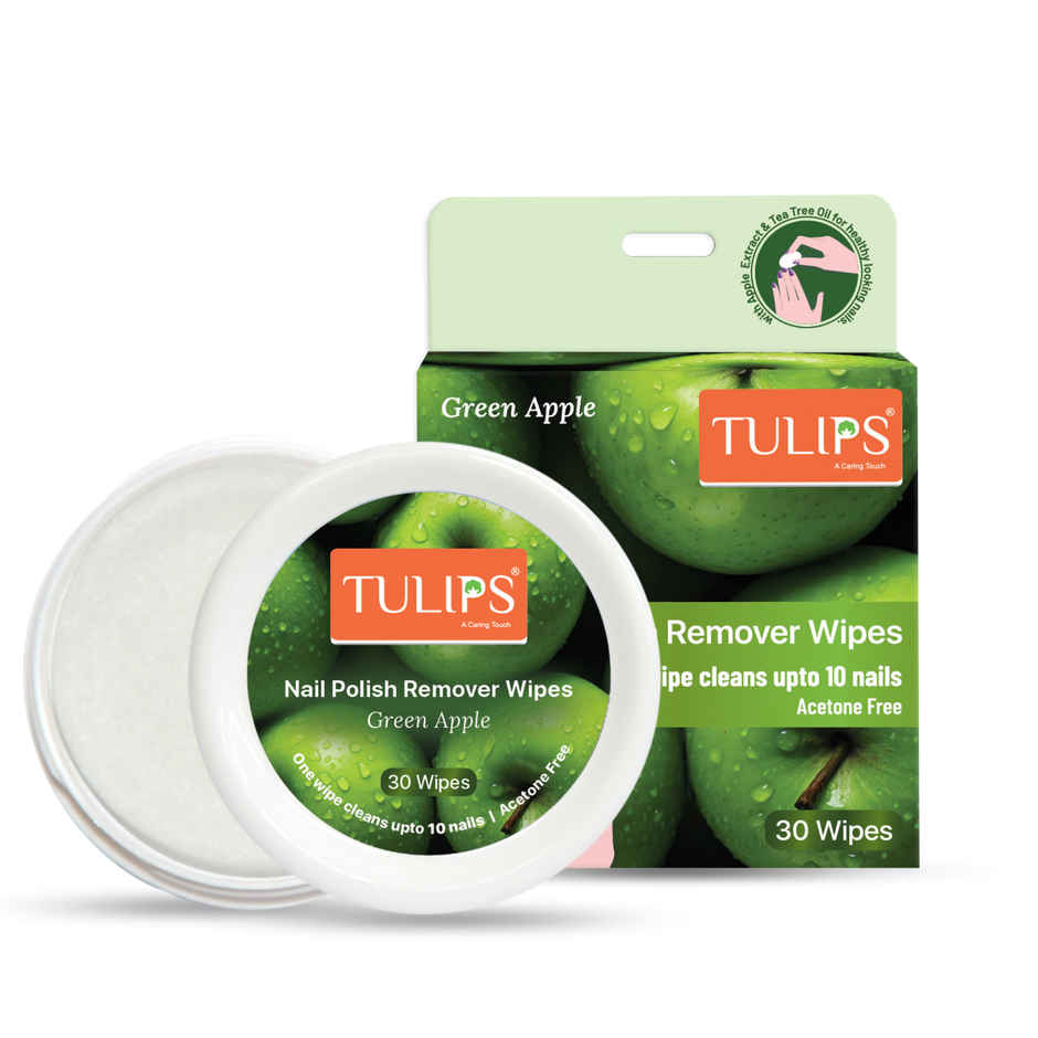 Tulips Green Apple Nail Polish Remover Wipes