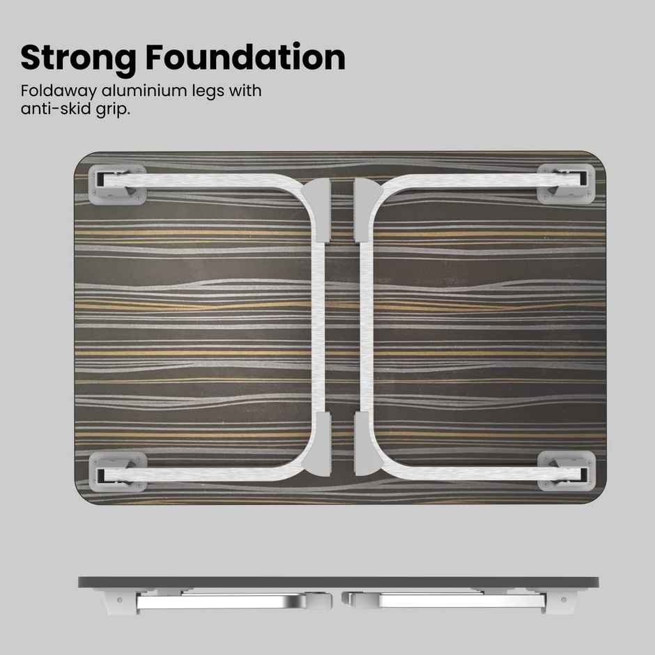 Portronics My Buddy J Portable/Foldable Laptop Table with Laminated MDF Board, Aluminium Legs, Anti-Skid Grip, Supports Upto 17 inch Laptop - Black