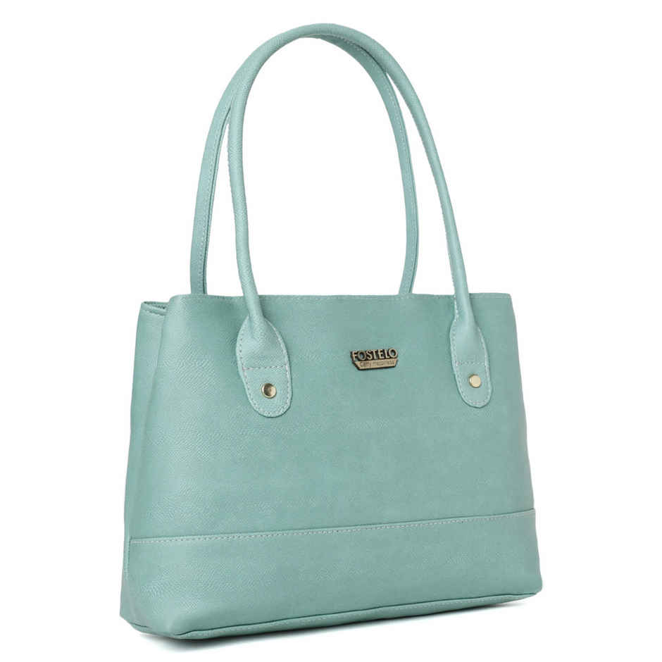 Fostelo Women's Leather Feathers Handbags Shoulder Hobo Bag Ladies Purse | Light Grey | Medium