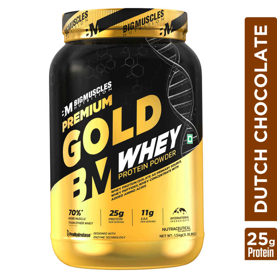 Big Muscles Nutrition Premium Gold Whey | Informed Choice Uk Certified | Isolate Whey Protein Blend Combo