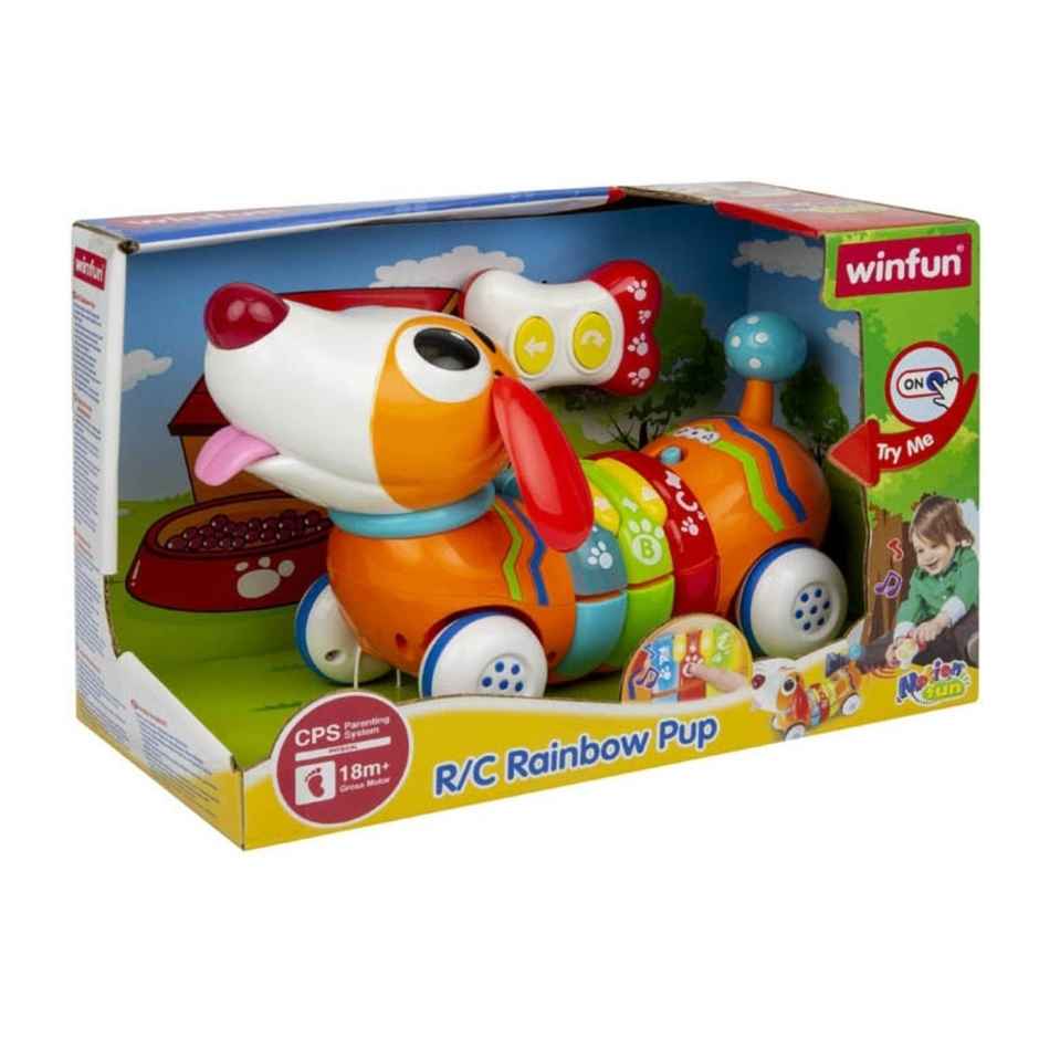 WinFun Walk with Me Puppy, Remote Control Rainbow Puppy for Kids, 18M+