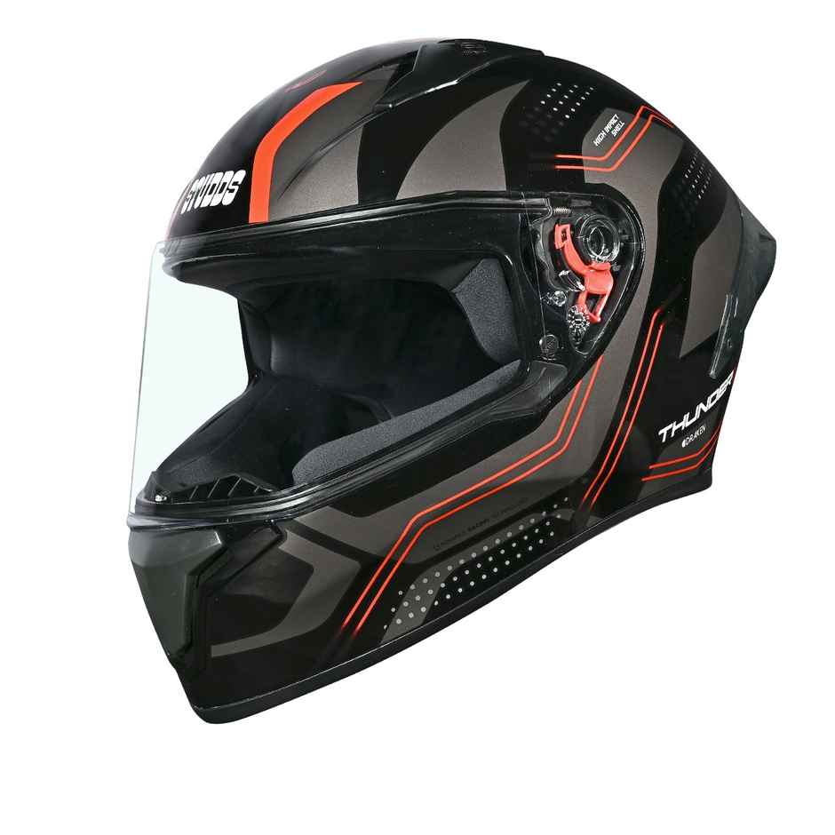 Studds Thunder Draken Full Face Helmet with Spoiler | Grey - L
