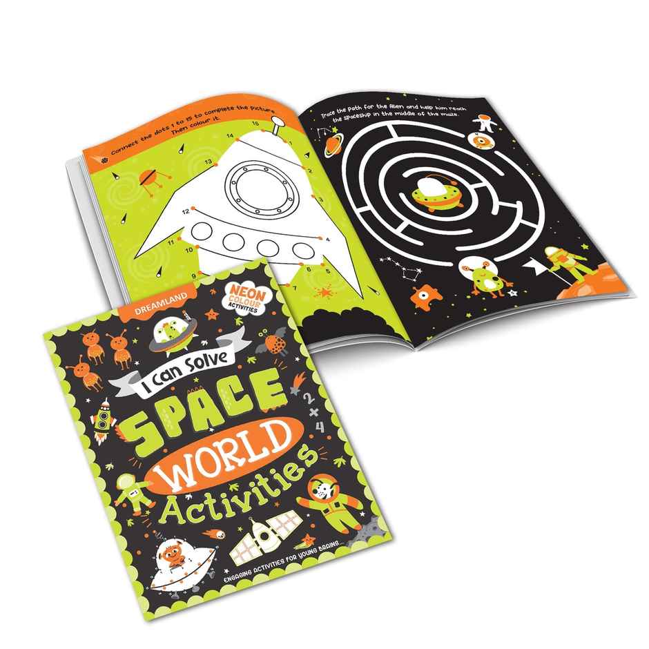 Space World Activities - I Can Solve Activity Book For Kids Age 4- 8 Yr. With Colouring Pages,Mazes