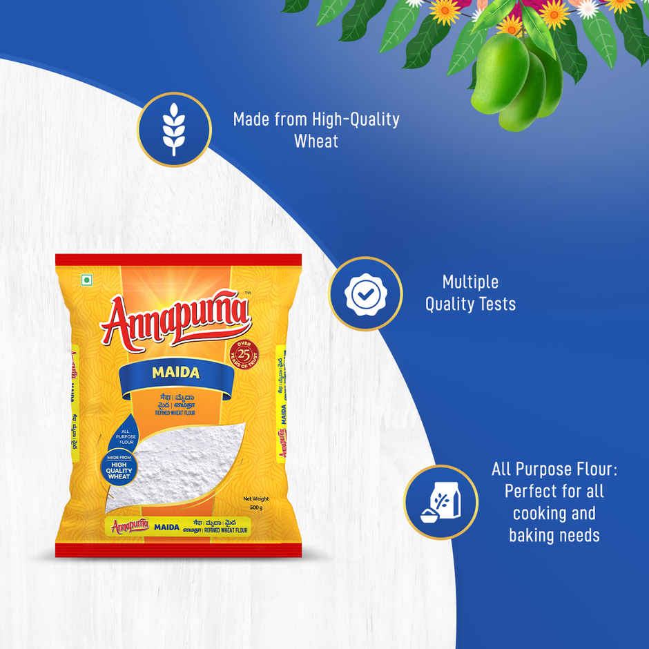 Annapurna Chakki Whole Wheat Atta(1kg) & Annapurna Maida(500gms) Combo 