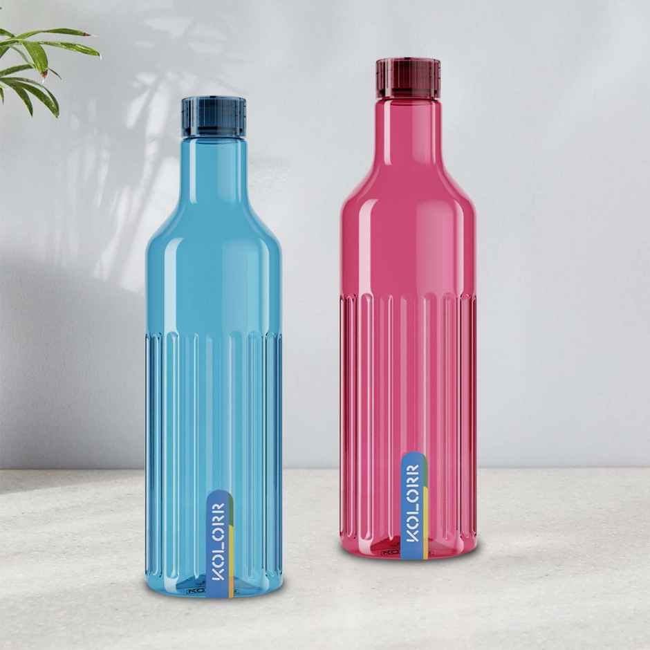 Kolorr Linea Bottle 1L | Pack of 2 | Red & Blue Perfect for sharing | gym | or picnics
