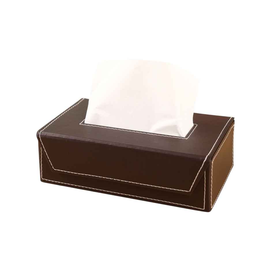 Birch & Co. Vegan Leather Tissue Box | Brown