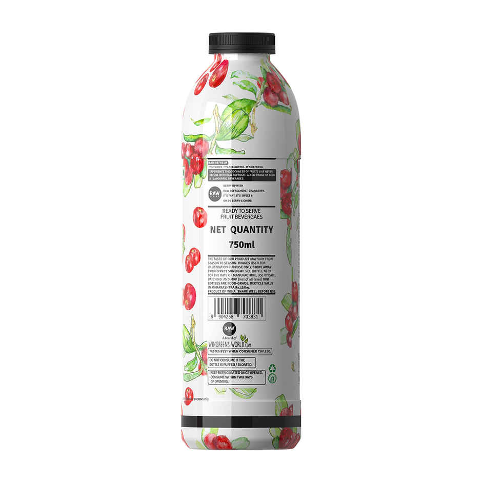 RAW Pressery Refreshers Cranberry Juice  Fruit Juice