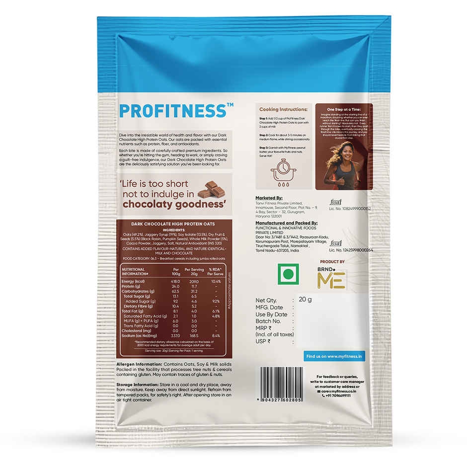 Pro.Fitness High Protein Oats Dark Chocolate