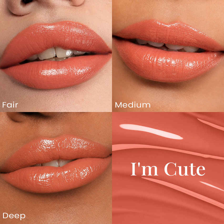 Staze Gloss Lock 2-in-1 Liquid Lipstick + Clear Gloss | Transferproof | 01 Im Cute | 7g